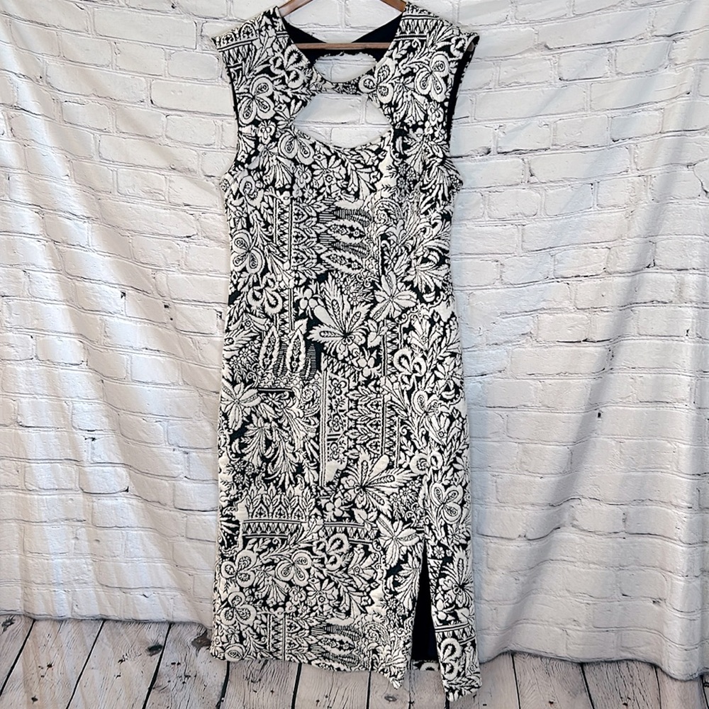 Anthropologie Black & White Sleeveless Dress Size Large Brand New W/Tags